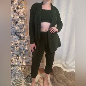Cozy Green Knit Pajama Set